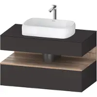 Duravit Collection One Meuble sous-vasque sur console, 1 tiroir, 1 tiroir, découpe au centre, 1000x550x600mm, niche chêne mamelonné, QA4731055800010