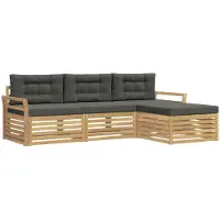 vidaXL Ensemble de canapés d'extérieur , 4 pièces, blanc et anthracite