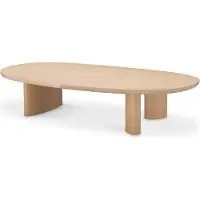 Casa Padrino Table basse de luxe couleur naturelle 168,5 x 86,5 x H. 35,5 cm - Table de salon ovale en bois massif - Meubles de salon - Meubles de luxe - Ameublement de luxe