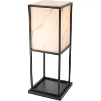 Casa Padrino Lampadaire de luxe noir / albâtre 45 x 45 x H. 114,5 cm - Lampe de salon moderne - Collection de luxe