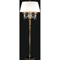 Casa Padrino Luxe Baroque Lampadaire Or / Blanc Ø 65 x H. 185 cm - Lampadaire élégant de style baroque avec verre en cristal noble - Meubles baroques