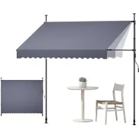 Vevor Store Banne Manuel sans Perçage Auvent Rétractable 300 cm pour Terrasse et Balcon