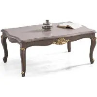 Casa Padrino Luxe Table basse baroque Gris / Or 110 x 77 x H. 45 cm - Table de salon en bois massif de style baroque - Meubles de salon nobles de style baroque