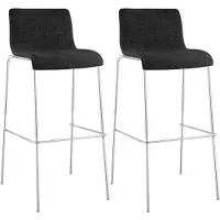 CLP lot de 2 tabourets de bar Hoover tissu 4 pieds piètement chromé