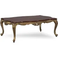 Casa Padrino Luxe Table basse baroque brun foncé / or antique - Table de salon en bois massif de style baroque fabriquée à la main - Meubles de salon baroques