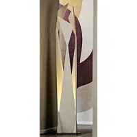 Casa Padrino Lampadaire LED design couleur titane / noir 47 x 40 x H. 204 cm - Lampadaire moderne en acier inoxydable - Lampe de salon - Qualité de luxe