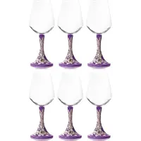 Casa Padrino Verres à vin de luxe en céramique Lilas / multicolore H. 23,5 cm - Verres à vin faits et peints à la main - Accessoires pour hôtels et restaurants - Qualité de luxe - Italy