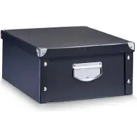 Zeller Boîte de rangement noire en carton zeller 40 x 33 x 17 cm