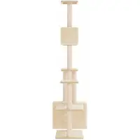 vidaXL Arbre à chat avec poteaux à griffer en sisal, couleur crème, 177,5 cm