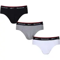 Reebok lot de 3 slips de performance Wiggins Homme Noir/Gris Chiné/Blanc