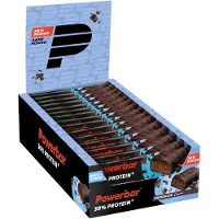 Powerbar Plus 30% Protein Bars Box Chocolate 55g 15 Units Bleu