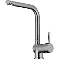 Linea Mitigeur basse pression DRIVE 1 en couleur inox avec bec fixe / robinetterie