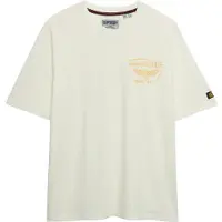 Superdry T-Shirt 'HERITAGE BIKER' orange / blanc naturel
