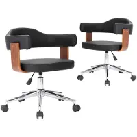 vidaXL Chaise de salle à manger 2 pcs. Pivotantes Noir Bois courbé et similicuir