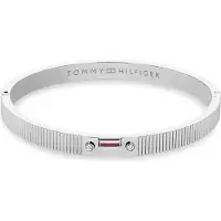 Tommy Hilfiger Bracelet pour Femme Collection en Acier Inoxydable Décoré de Cristaux, (19 cm, Acier inoxydable, cristaux)