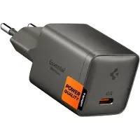 Spigen Chargeur mural ArcStation Essential 30 W, gris foncé (30 W, 1 portion), Chargeur USB, Gris
