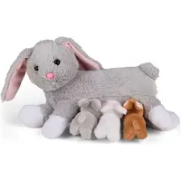 Mamanimals Jouet en peluche Maman Lapin & Bébés (18 cm)