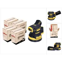 DeWalt DCW 210 N Ponceuse excentrique sans fil 18 V 125 mm Brushless Solo + 4x Toolbrothers TURTLE Set de disques de ponçage