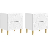 vidaXL Table de chevet 2 pcs Blanc brillant 43 x 34,5 x 48 cm