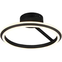 TRIO Plafonnier rond Amador noir