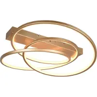 TRIO Plafonnier LED DARVIN 34 W, de 2 700 à 3 500 K, 4 500 lm, métal doré, dimensions : 16 x 64 x 49 cm, IP20,