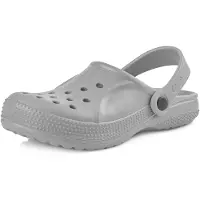 Ladeheid Sabots légers pour enfants (filles et garçons) en EVA, sabots de jardin, chaussures de jardin KL055 (gris, 32 EU)