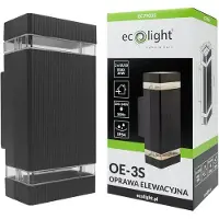 Eco-Light Applique d'extérieur Appliques anthracite 2xGU10x35W en aluminium, dimensions : 23 x 11 x 6,5 cm, IP54, Ecolight