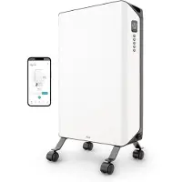 Duux Edge Radiateur à huile 1500 W - Chauffage intelligent avec ventilateur - Blanc - 46 x 32 x 71 cm