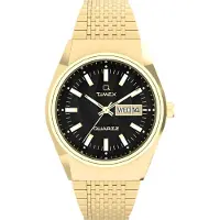 Timex TW2W62500 Q FALCON EYE noir or acier inoxydable Montre homme NOUVEAU