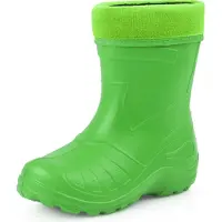 Ladeheid Enfants Filles Garçons Bottes de pluie fourrées Eva Thermo poids plume KL050 (Vert, 25 UE)