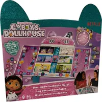 Spin Master Gabby's Dollhouse, jeu tactile MIAU, 41 badges, plateau de jeu, dé avec gobelet, pions, cartes de salle, Games