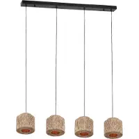 TRIO Lampe suspendue pour salle à manger Smilla avec capuchons en corde
