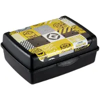 Keeeper Brotdose carla midi Minions Mosaic, 1,0 L, schwarz Deco-Click-Box midi, PP, praktischer Verschlus, Lunch box, Noir