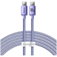 Baseus USB-C to USB-C Cable Crystal Shine Series, 100W, 5A, 2m, Purple CAJY000705