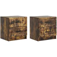 vidaXL Cabinet de chevet 2 pcs Chêne fumé 43 x 34,5 x 44,5 cm