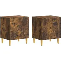 vidaXL Table de chevet 2 pcs Chêne fumé 43 x 34,5 x 50 cm