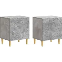 vidaXL Table de chevet 2 pcs Gris béton 43 x 34,5 x 50 cm