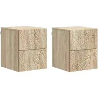 vidaXL Cabinet de chevet mural 2 pcs Chêne Sonoma 34,5 x 33 x 40 cm
