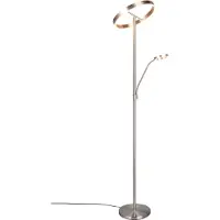 TRIO Lampadaire LED 449510207 WILLIS 39 W + 5,5 W, 4600 lm + 550 lm, 2700-3200-4000 K nickel mat