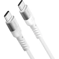 Forever Câble USB-C / USB-C avec connecteurs renforcés, 2m de long, - Blanc