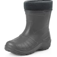 Ladeheid Enfants Filles Garçons Bottes en caoutchouc Eva Thermo ultra-légères, bottes de pluie doublées KL050 (Graphite, 25 EU)