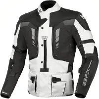 Berik Veste textile imperméable Ferpho pour moto, noir/blanc, taille 48