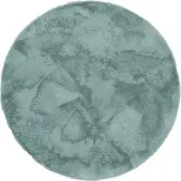 Tapis.fr Tapis en fourrure Fluffy turquoise 120 cm rond
