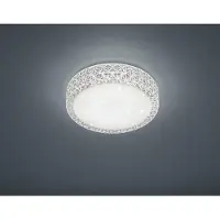 TRIO Plafonnier LED Applique PEGASUS Ø28cm Hauteur 8cm Blanc scintillant+ effet étoilé