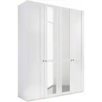 Wimex Armoire Newport 180x58x234cm Armoire de chambre blanche à 4 portes (18395)