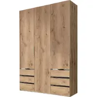 Wimex Armoire Level à portes battantes et tiroirs, finition au choix : chêne planches