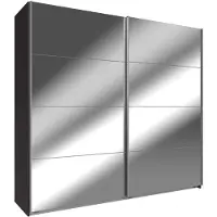 Wimex Armoire à portes coulissantes Easy Plus Armoire 225x65x210cm graphite Miroir