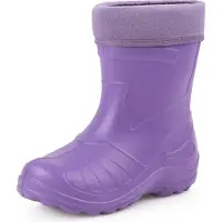 Ladeheid Enfants Filles Garçons Bottes de pluie fourrées Eva Thermo poids plume KL050 (Violet, 33 UE)