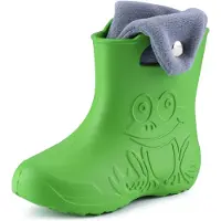 Ladeheid Eva Enfants Garçons Filles Bottes de pluie fourrées LA-CA-04 (Vert/Gris, 32/33 EU)