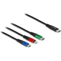 DeLOCK Câble de recharge multiport USB-C – USB-C / Lightning / Micro-USB